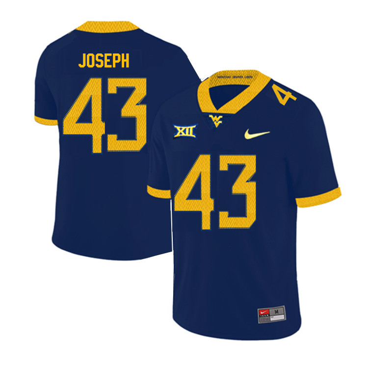 NCAA Men's Drew Joseph West Virginia Mountaineers Navy #43 Nike Stitched Football College 2019 Authentic Jersey LP23D10NG